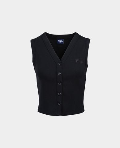  FILA - Áo khoác gilet nữ dệt kim cổ V Origin Club 