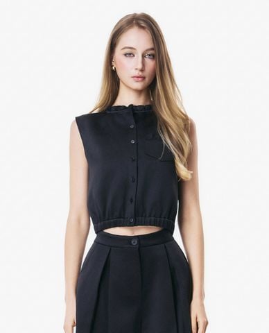  GIGI - Áo sát nách nữ phối viền bèo xếp li 