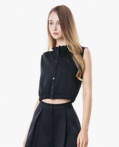 GIGI - Áo sát nách nữ phối viền bèo xếp li 