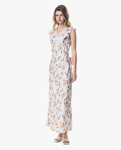  GIGI - Đầm sát nách midi in hoa phối bèo nhún 