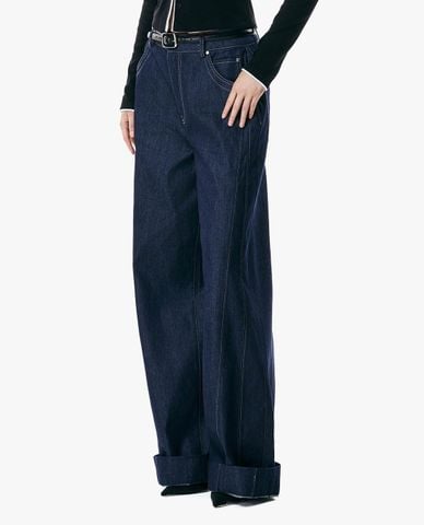  GIGI - Quần jeans nữ ống rộng cạp cao 
