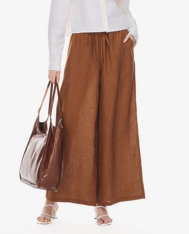  GIGI - Quần nữ ống rộng lưng thun phối dây rút 
