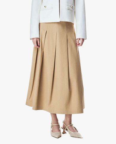  GIGI - Chân váy xếp li midi phom chữ A 