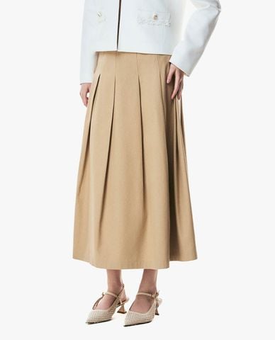  GIGI - Chân váy xếp li midi phom chữ A 