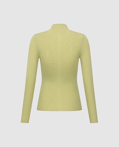  URBAN REVIVO - Áo dệt kim nữ cổ cao tay dài 