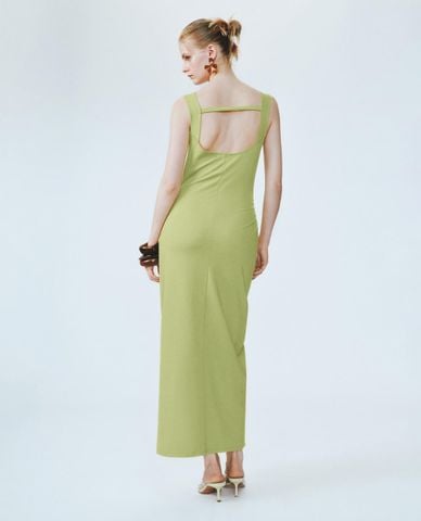  URBAN REVIVO - Đầm hai dây midi cut out phom ôm 