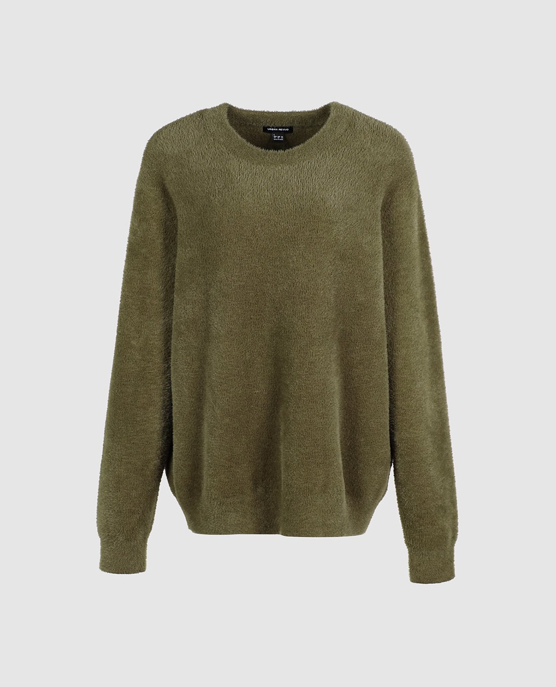 URBAN REVIVO - Áo dệt kim nam cổ tròn tay dài lông mịn