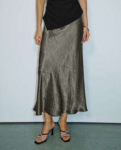  URBAN REVIVO - Chân váy phom suông midi thanh lịch 