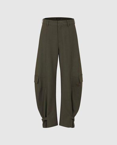  URBAN REVIVO - Quần nữ ống rộng dáng cong 