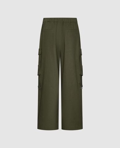  URBAN REVIVO - Quần nữ ống rộng lưng thun phối túi hộp 