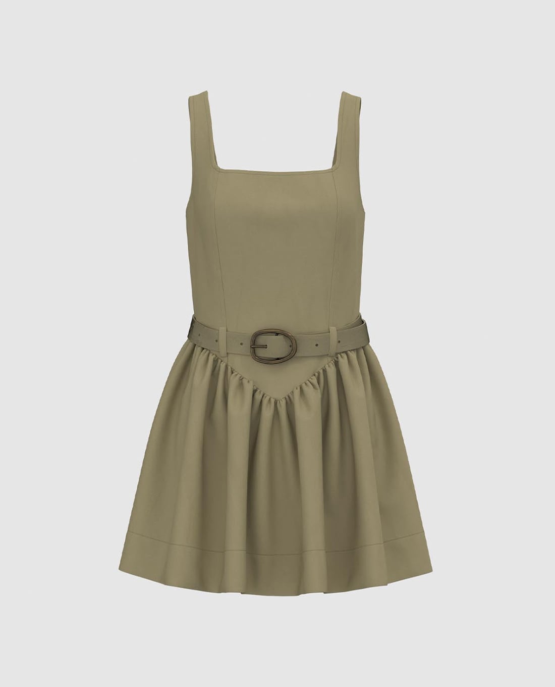 URBAN REVIVO - Đầm hai dây mini phối thắt lưng