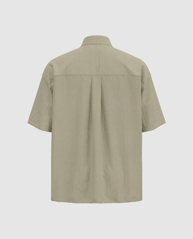  URBAN REVIVO - Áo sơ mi nam cổ bẻ tay ngắn phối túi hộp 