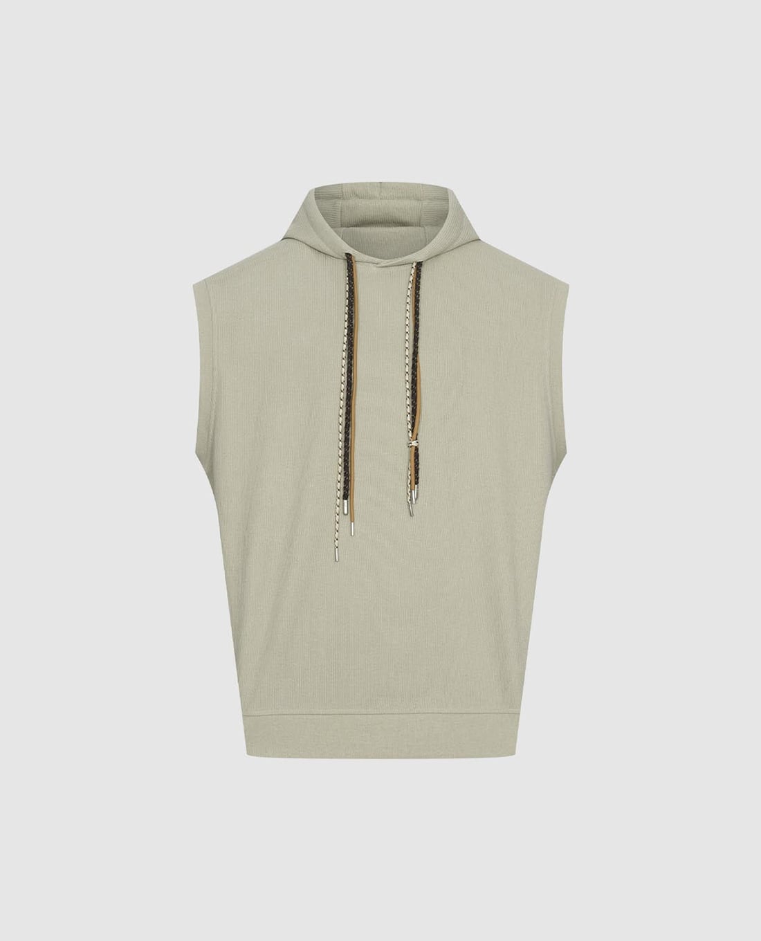 URBAN REVIVO - Áo hoodie nam sát nách phối dây rút