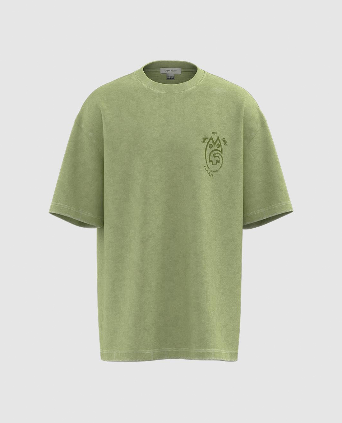 URBAN REVIVO - Áo thun nam cổ tròn tay ngắn in họa tiết