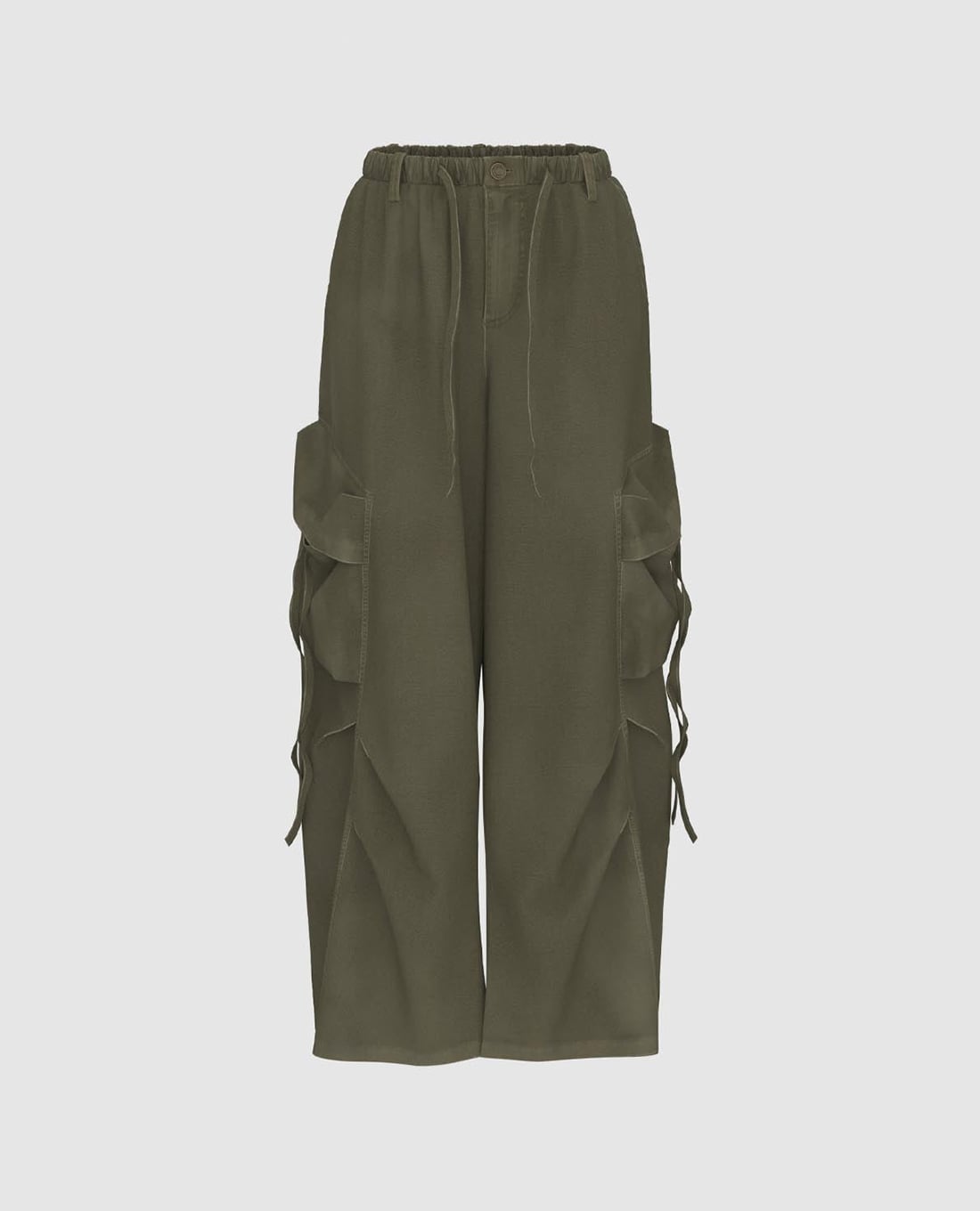 URBAN REVIVO - Quần nữ ống rộng lưng thun túi hộp