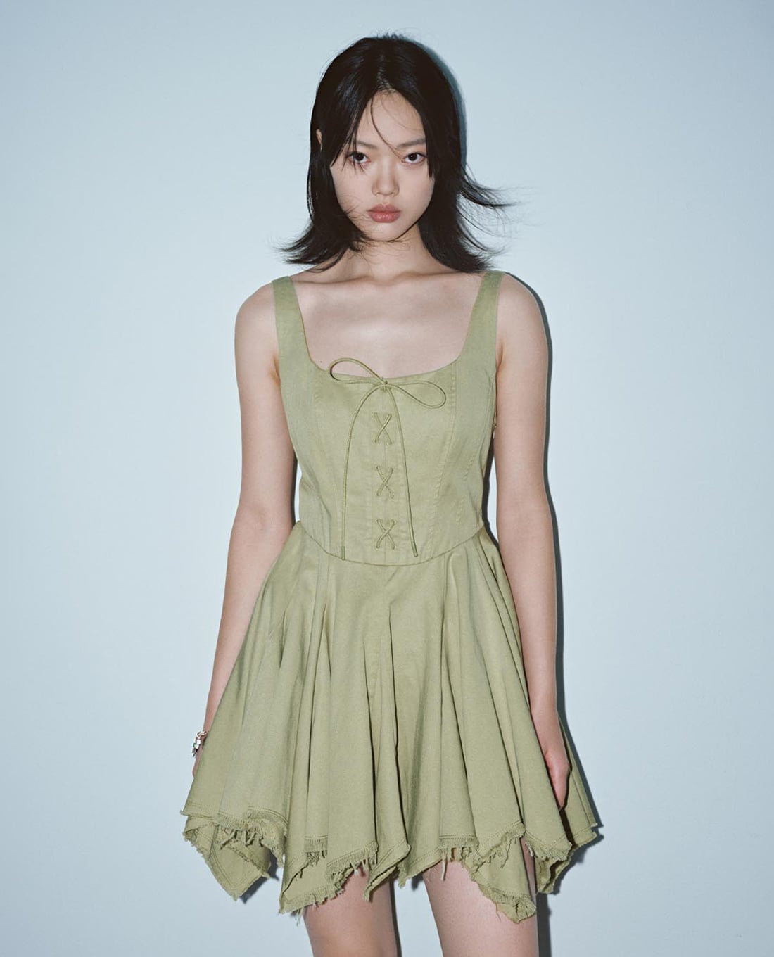 URBAN REVIVO - Đầm hai dây mini corset buộc dây