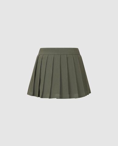  URBAN REVIVO - Chân váy denim mini xếp li 