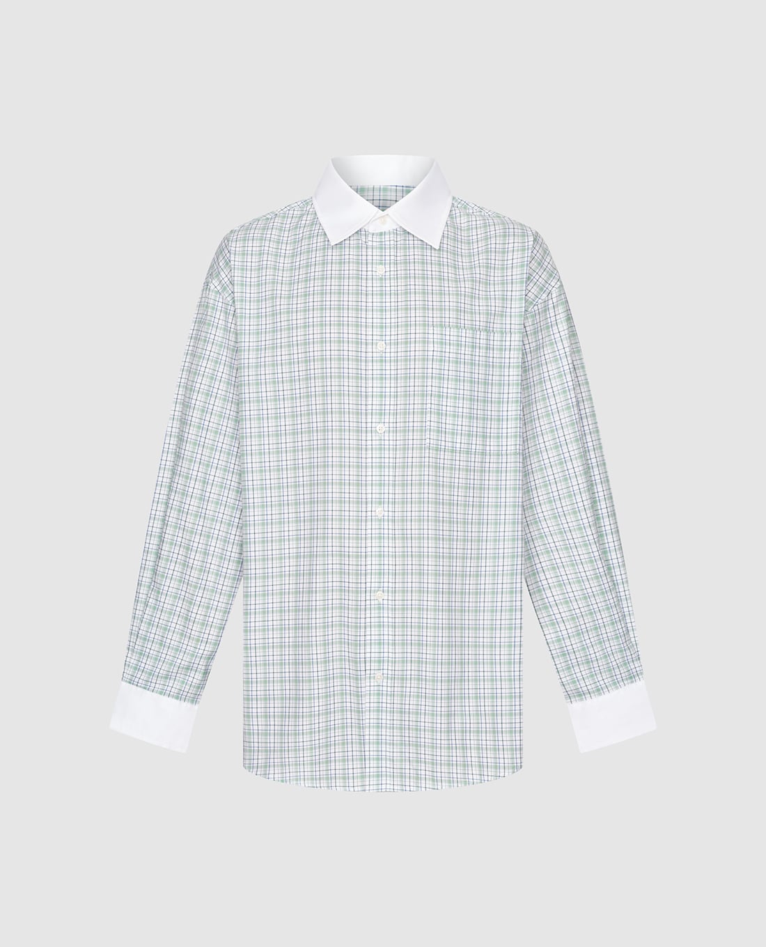 URBAN REVIVO - Áo sơ mi nam cổ bẻ tay dài kẻ sọc