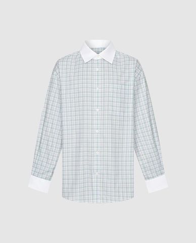  URBAN REVIVO - Áo sơ mi nam cổ bẻ tay dài kẻ sọc 