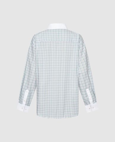  URBAN REVIVO - Áo sơ mi nam cổ bẻ tay dài kẻ sọc 