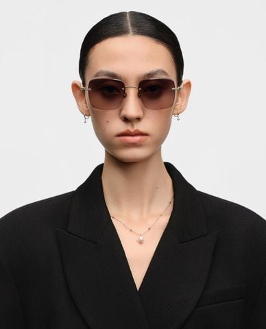  MUJOSH - Kính mát unisex gọng vuông bản mảnh 