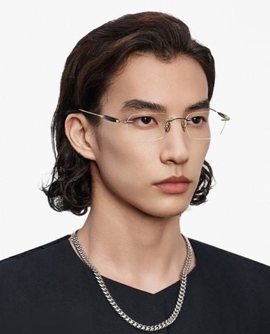  MUJOSH - Gọng kính đa giác nam bản mỏng 