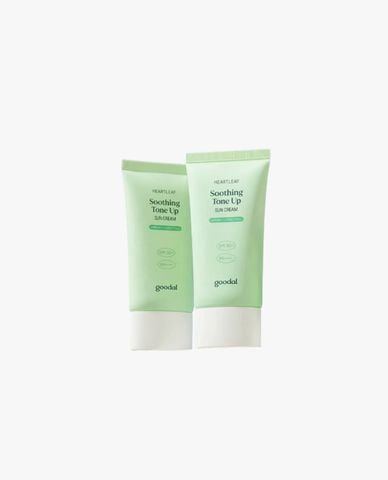  GOODAL - Kem chống nắng nâng tone Heartleaf Soothing Green SPF50+ PA++++ 