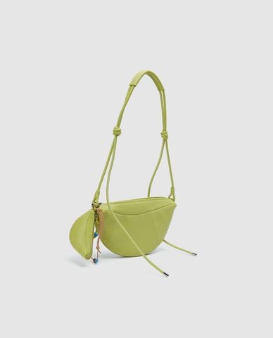  URBAN REVIVO - Túi đeo vai nữ hình bán nguyệt dây thắt 