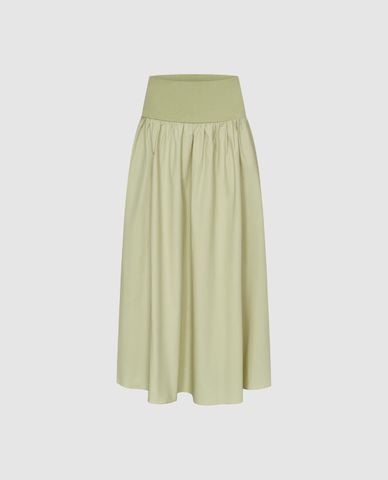  URBAN REVIVO - Chân váy maxi phom suông lưng thun 