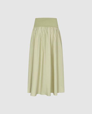  URBAN REVIVO - Chân váy maxi phom suông lưng thun 