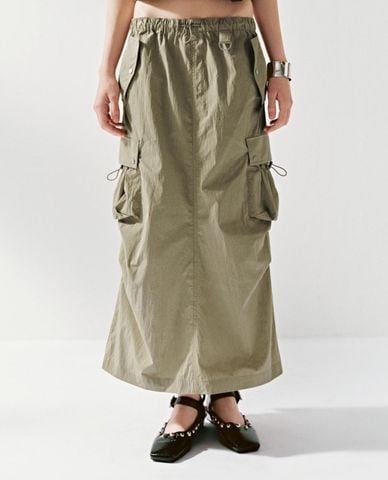  URBAN REVIVO - Chân váy phom suông midi phối túi hộp 