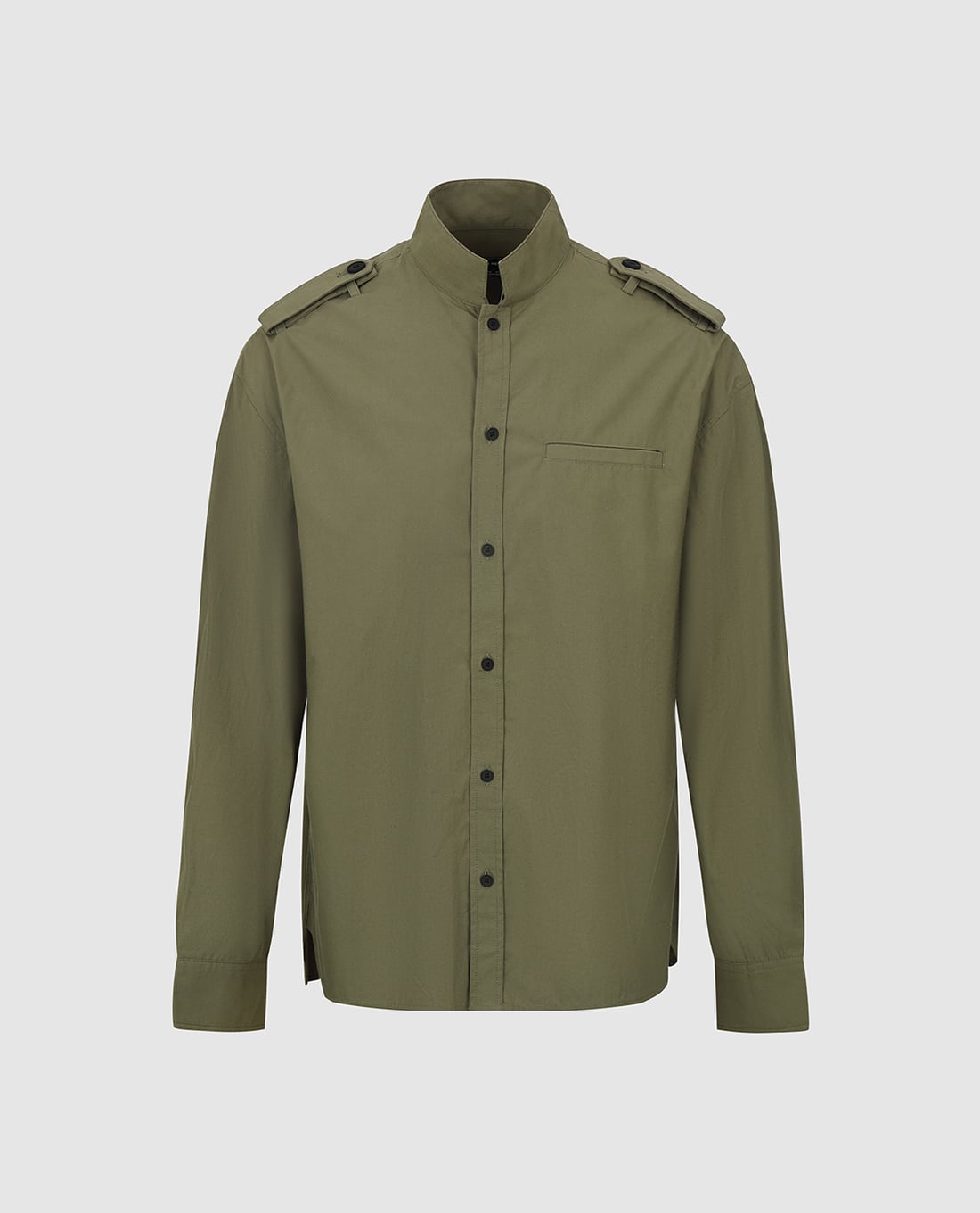 URBAN REVIVO - Áo sơ mi nam cổ trụ tay dài phối cầu vai