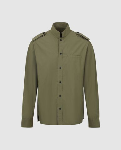  URBAN REVIVO - Áo sơ mi nam cổ trụ tay dài phối cầu vai 