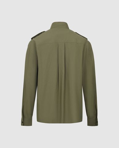  URBAN REVIVO - Áo sơ mi nam cổ trụ tay dài phối cầu vai 