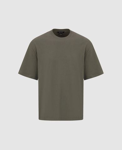  URBAN REVIVO - Áo thun nam cổ tròn tay ngắn tối giản 