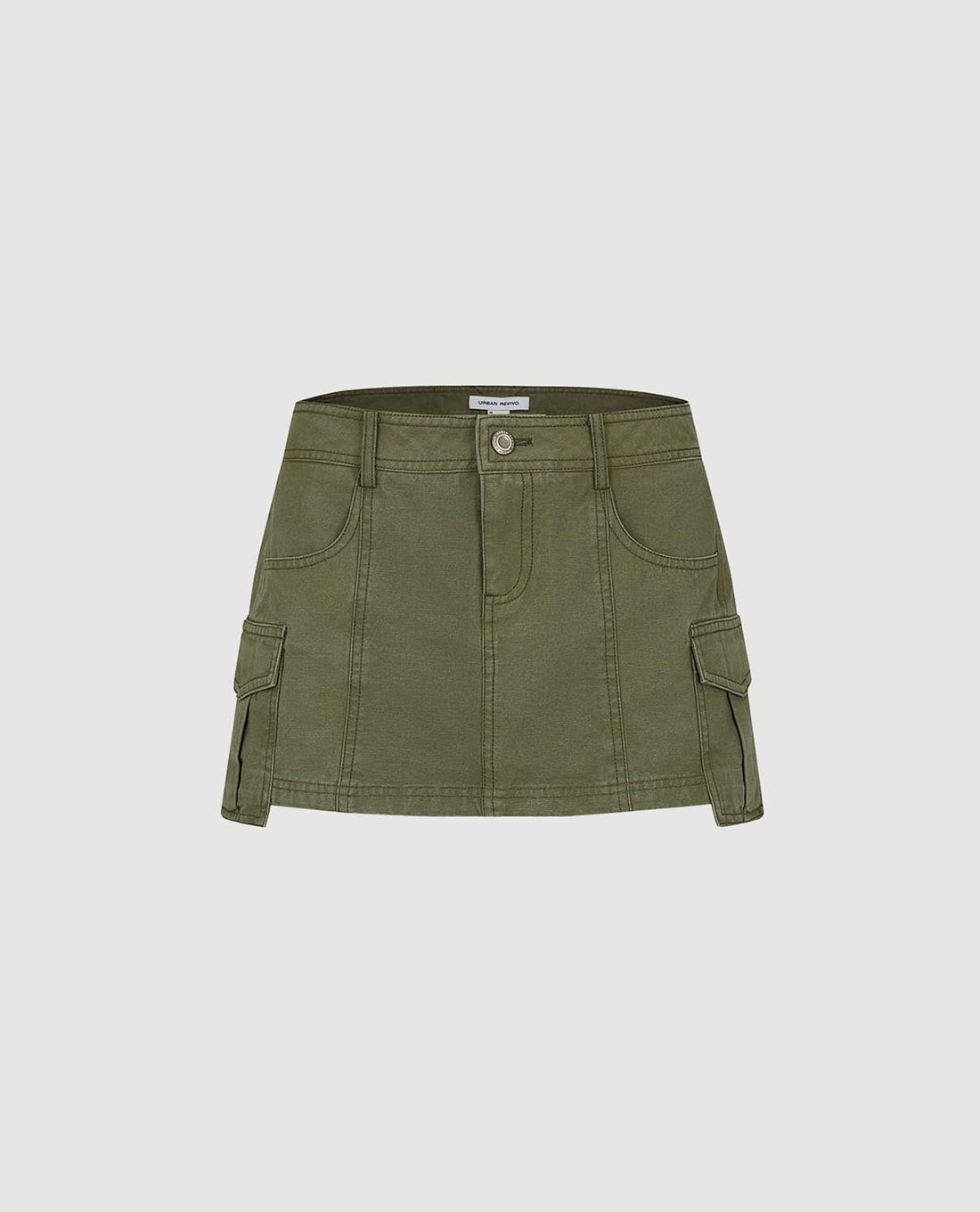 URBAN REVIVO - Chân váy chữ A mini túi hộp