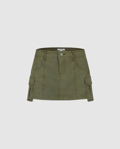  URBAN REVIVO - Chân váy chữ A mini túi hộp 