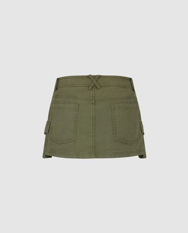  URBAN REVIVO - Chân váy chữ A mini túi hộp 