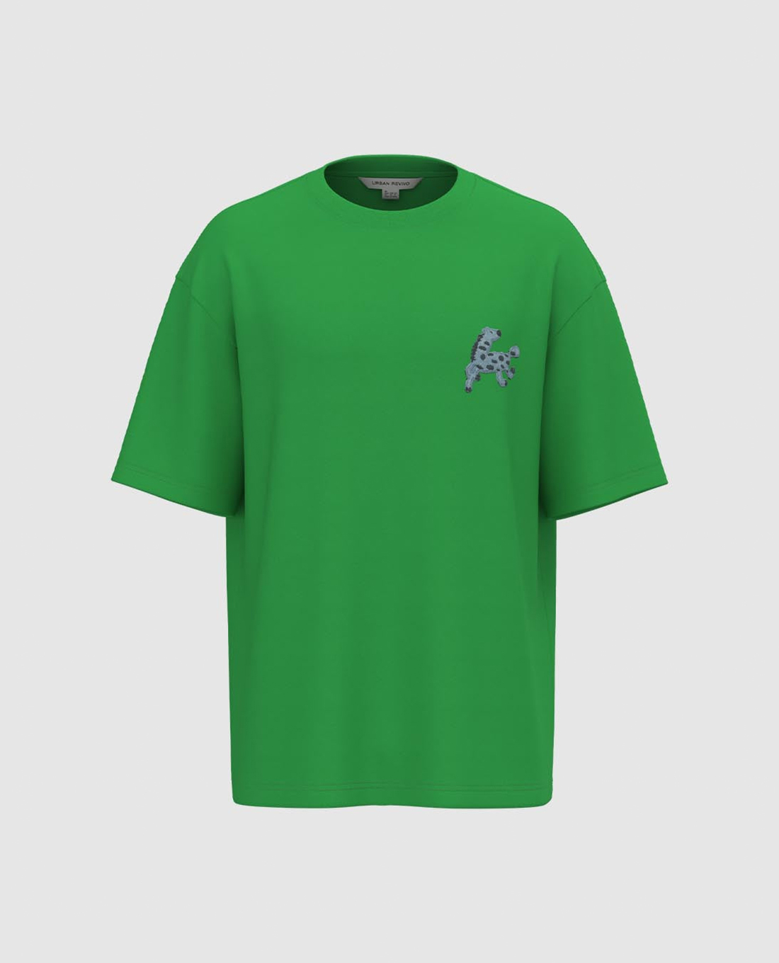 URBAN REVIVO - Áo thun nam cổ tròn tay ngắn phối hình trẻ trung