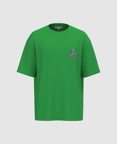  URBAN REVIVO - Áo thun nam cổ tròn tay ngắn phối hình trẻ trung 