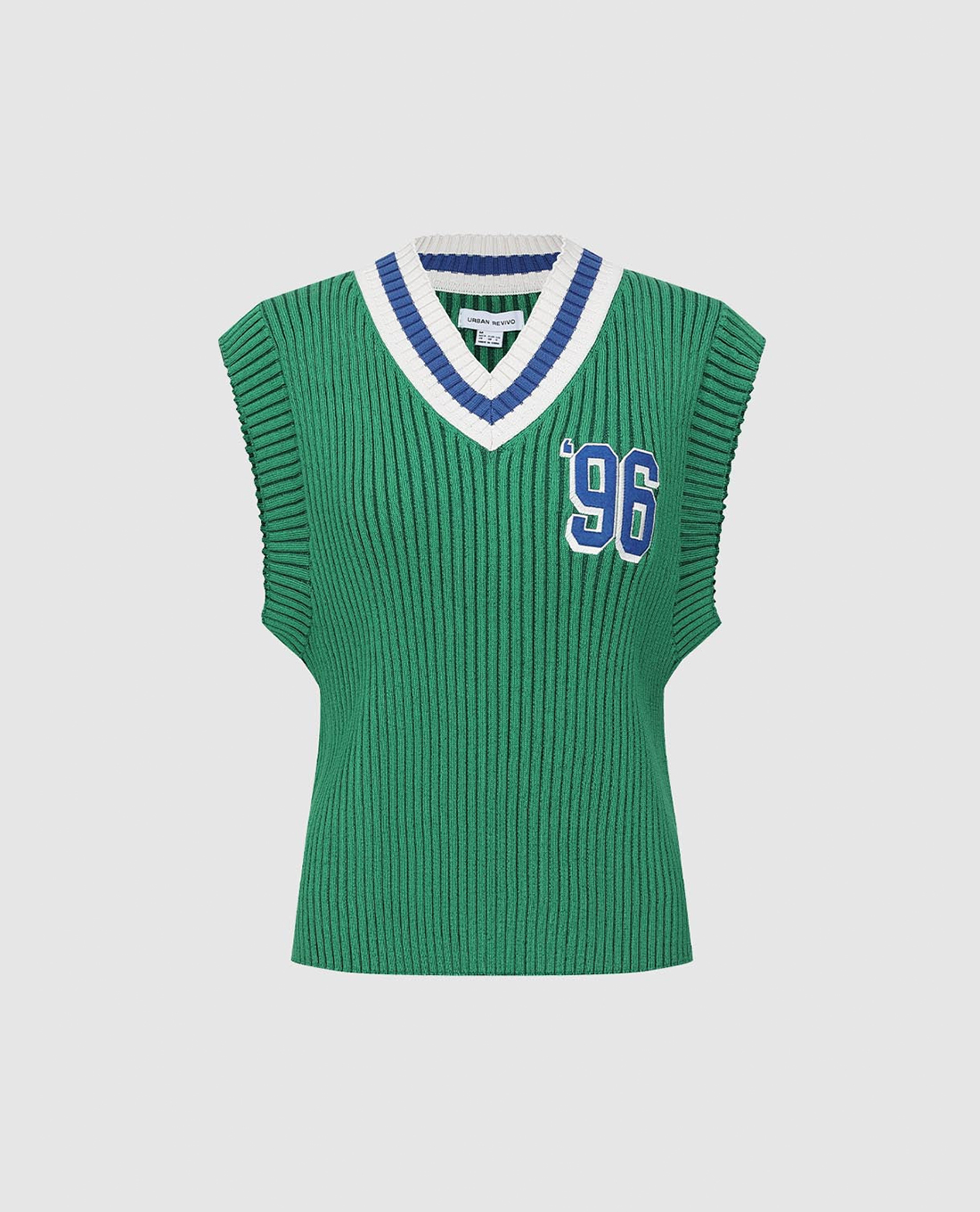 URBAN REVIVO - Áo dệt kim nữ sát nách cổ V thể thao