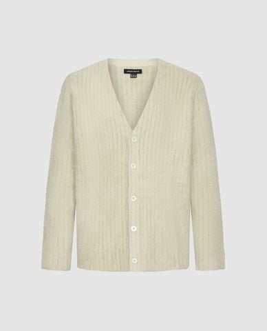  URBAN REVIVO - Áo khoác cardigan nam cổ V tay dài lông mịn 