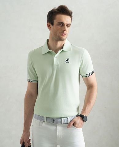  BEVERLY HILLS POLO CLUB - Áo polo nam cổ bẻ tay ngắn viền sọc 