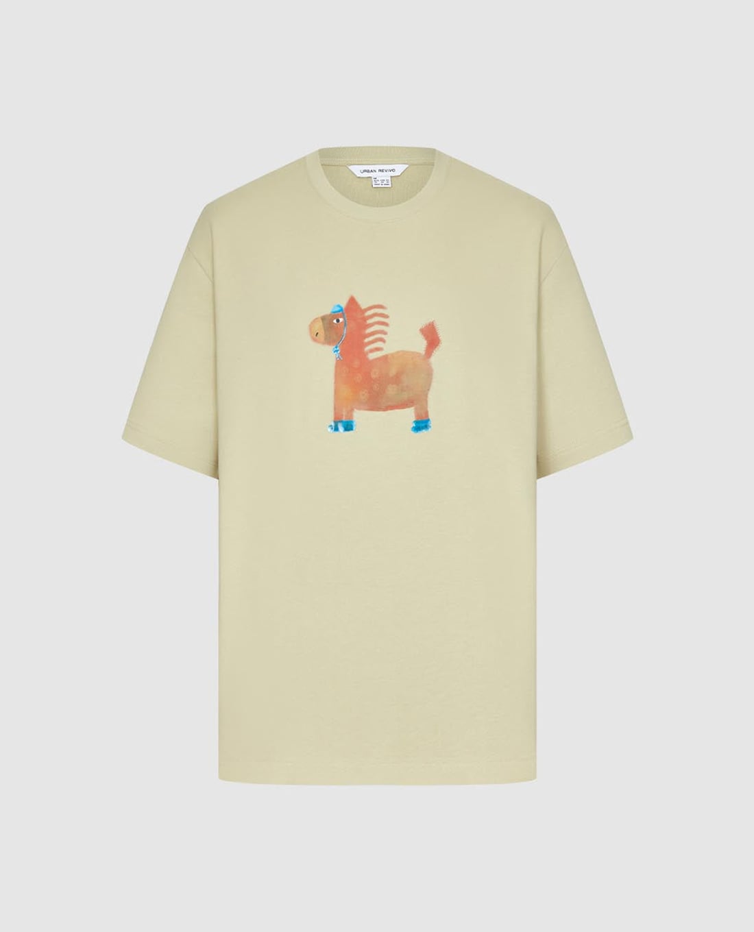 URBAN REVIVO - Áo thun nam cổ tròn tay ngắn in họa tiết