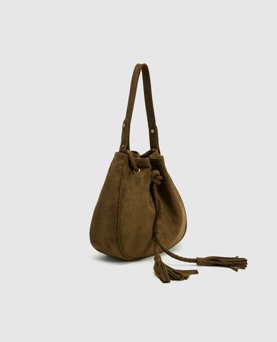  URBAN REVIVO - Túi rút dây nữ tua rua 