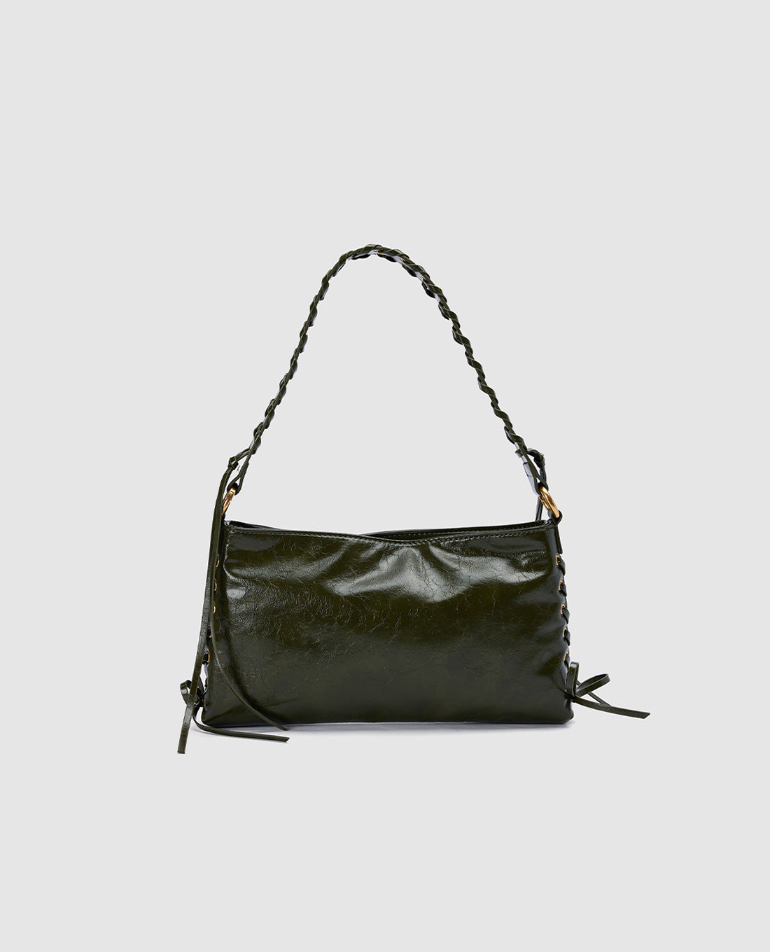 URBAN REVIVO - Túi đeo vai nữ phom chữ nhật dây tết