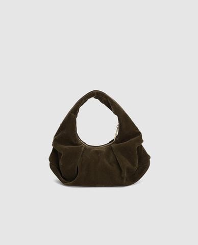  URBAN REVIVO - Túi đeo vai nữ hình bán nguyệt đính hạt 