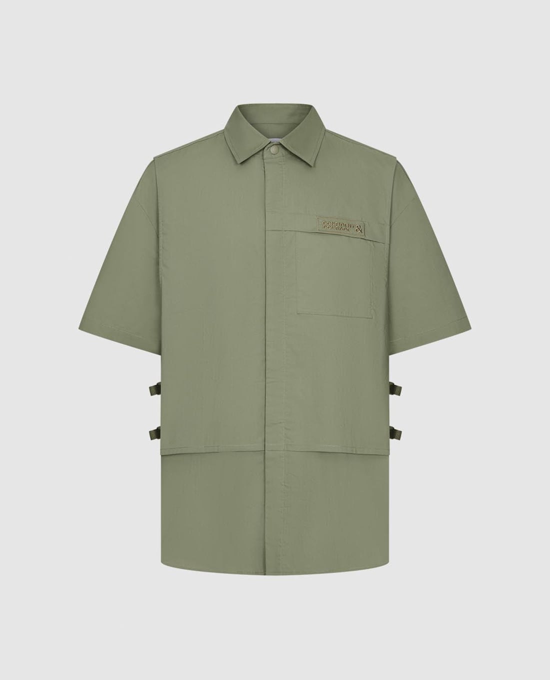 URBAN REVIVO - Áo sơ mi nam cổ bẻ tay ngắn phối túi hộp