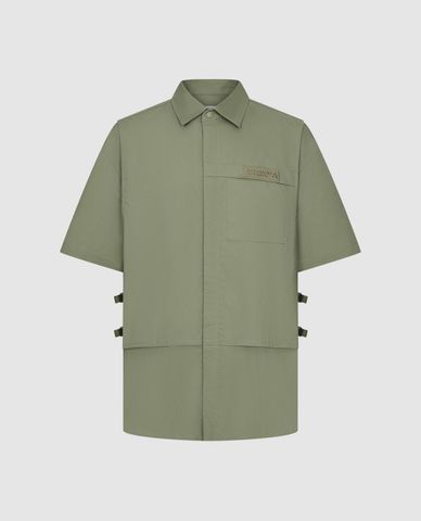  URBAN REVIVO - Áo sơ mi nam cổ bẻ tay ngắn phối túi hộp 