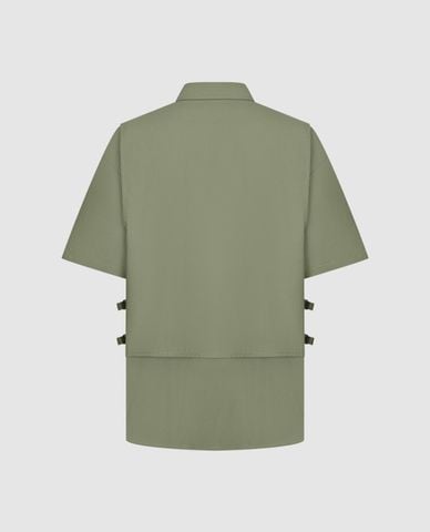  URBAN REVIVO - Áo sơ mi nam cổ bẻ tay ngắn phối túi hộp 